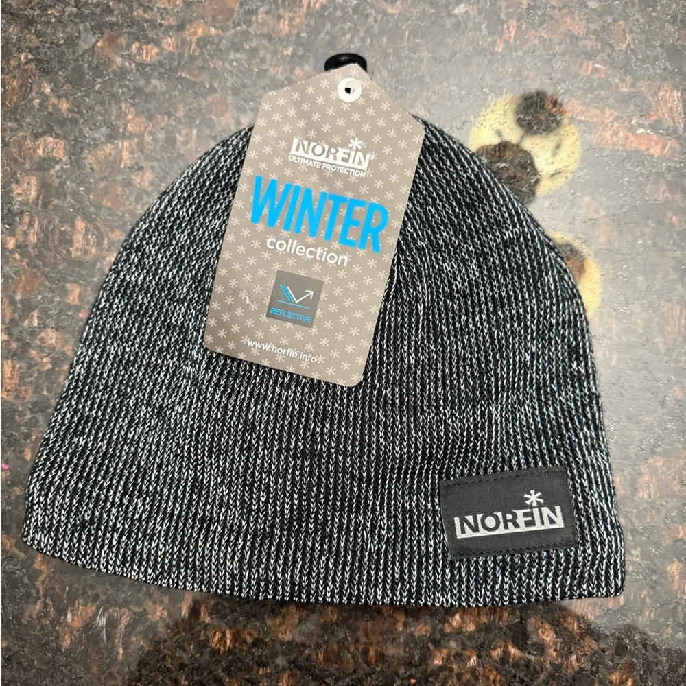 Norfin Black and Gray Knit Beanie
